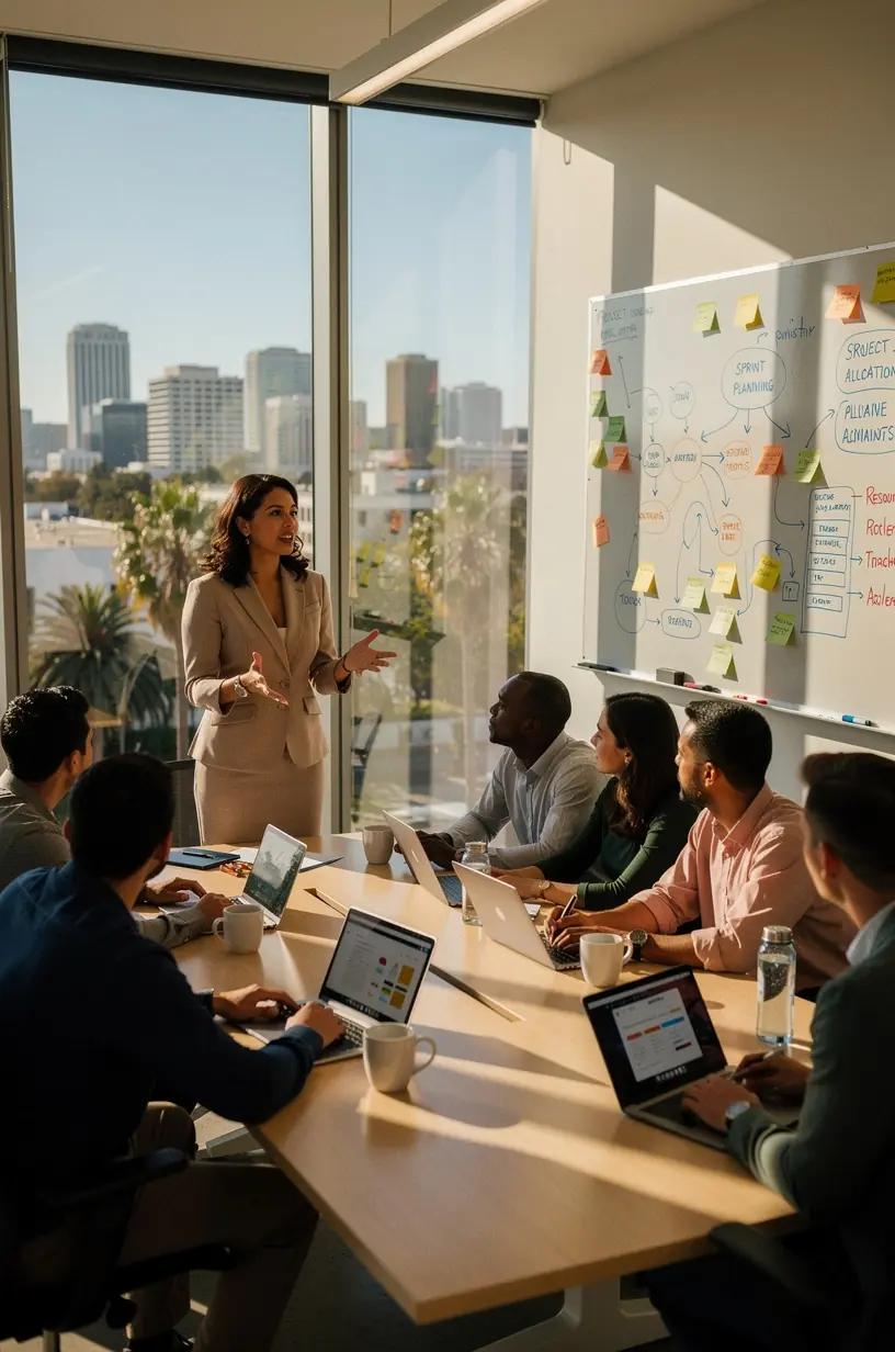 Image of a professional analyzing data charts on a desktop computer for workflow optimization.